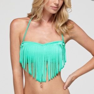 Roxy strapless fringe top bikini